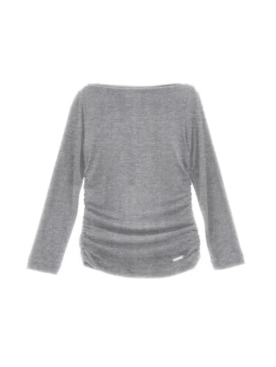 Monnalisa Kids'   Draped Viscose T-shirt In Medium Grey