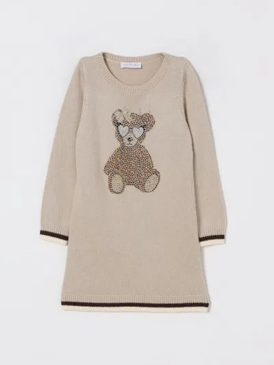 Monnalisa Dress  Kids Color Beige In Nude