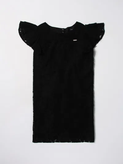 Monnalisa Kids' Lace Dress In Black