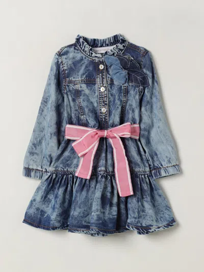 Monnalisa Dress  Kids Color Denim In Blue