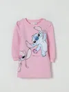 Monnalisa Stitch  Sweatshirt Dress In Pink
