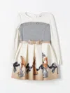 Monnalisa Ivory Dress For Girl Lady And The Tramp In Yellow Cream