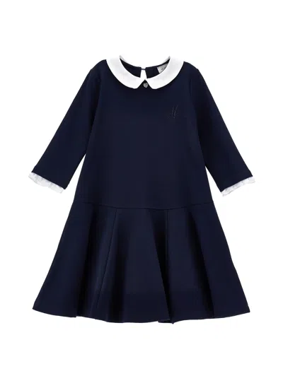 Monnalisa Kids'   Dress With Collar In Blue