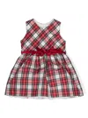 Monnalisa Sleeveless Checked Taffeta Dress In Red