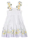 Monnalisa Floral-appliqué Dress In White