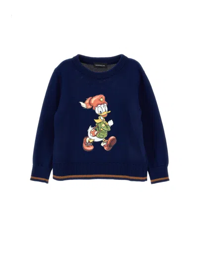 Monnalisa Babies'   Duck Embroidery Sweater In Black