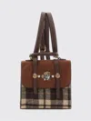 Monnalisa Check-pattern Embroidered Backpack In Brown
