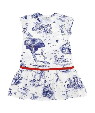 Monnalisa Dumbo Print Dress In White