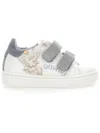 Monnalisa Dumbo Sneakers In Cream + Grey