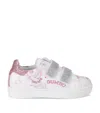 Monnalisa Glitter Sneakers With Dumbo In White