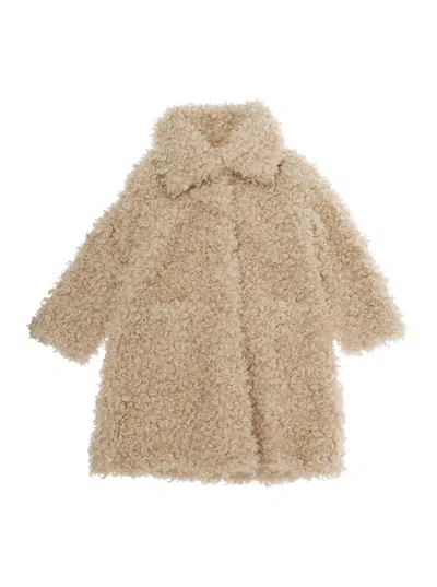 Monnalisa Ecofur Plush Coat In Multi