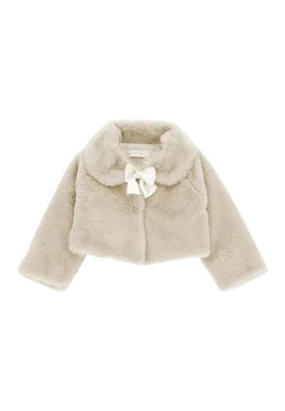Monnalisa Kids' Ecopeliccia Bambina  73b100_2954_panna In White