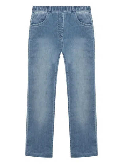 Monnalisa Elasticated Denim Jeans In Multi