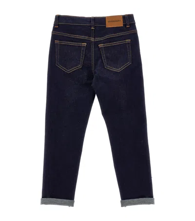 Monnalisa Kids' Elasticated Jeans In Navy