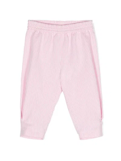 Monnalisa Babies' Elasticated Striped Trousers In White