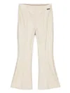 Monnalisa Elasticated-waist Flared Trousers In Neutrals