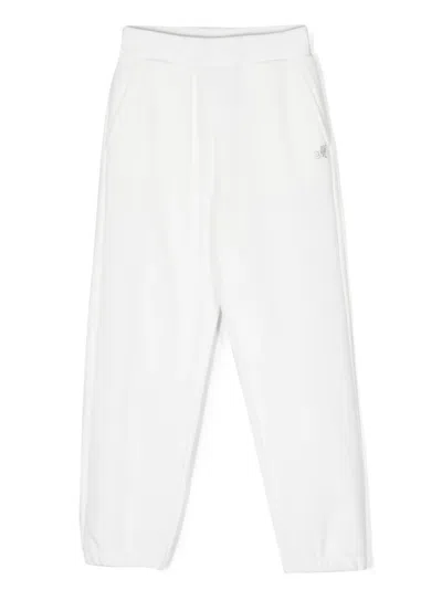 Monnalisa Kids' Elasticated-waist Track Trousers In White