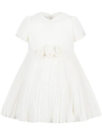 Monnalisa Elegant Mini Suit With Floral Detail In White