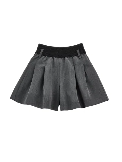 Monnalisa Kids'   Elegant Shorts With Pleats In Gray