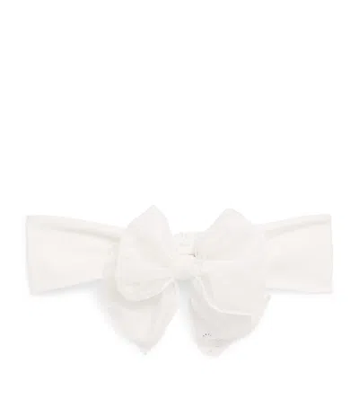 Monnalisa Embellished Bow Headband In White