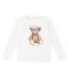 Monnalisa Embellished Cotton-blend T-shirt In White