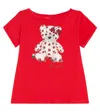 Monnalisa Embellished Cotton Jersey T-shirt In Red