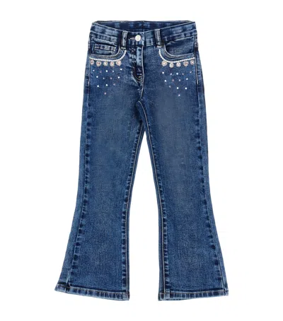 MONNALISA EMBELLISHED-DETAIL FLARED JEANS