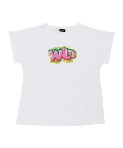 Monnalisa Embellished Graphic-print T-shirt In White