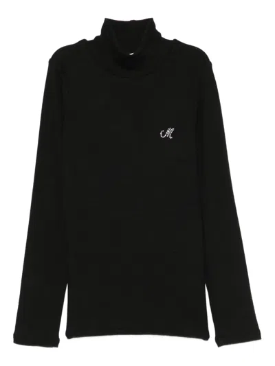 Monnalisa Embellished High-neck Sweater In Black