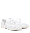 Monnalisa Mary-jane-ballerinas Aus Mesh Mit Kristallen In Weiss