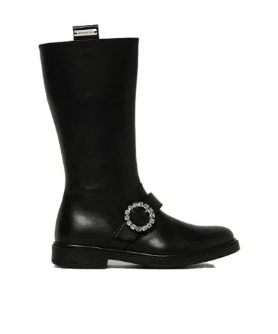 MONNALISA MONNALISA EMBELLISHED PULL-ON KNEE-HIGH BOOTS