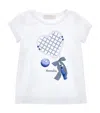 Monnalisa Embellished Racket Print T-shirt