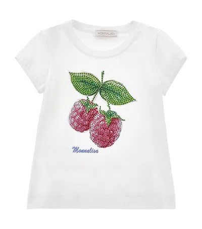 MONNALISA EMBELLISHED RASPBERRY T-SHIRT
