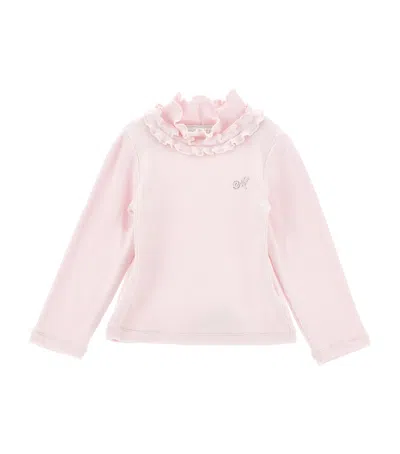 Monnalisa Kids' Embellished Ruffled Sweater In Pink