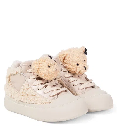 Monnalisa Kids' Embellished Sneakers In Beige