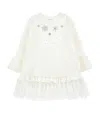 Monnalisa Tulle Sweatshirt Dress In White