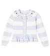 Monnalisa Embellished Striped Cardigan In Multi