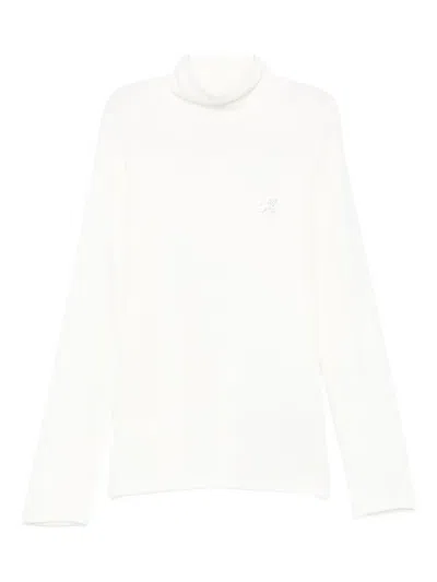 Monnalisa Kids' Embellished Turtleneck Sweatshirt In White