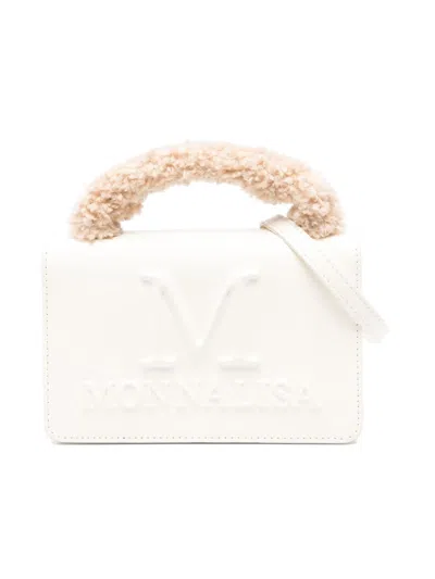 Monnalisa Kids' Embossed-logo Shoulder Bag In White