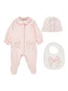 Monnalisa Embroidered Babygrow Set In Black