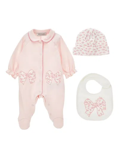 Monnalisa Embroidered Babygrow Set In Black