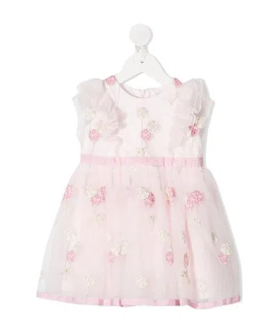 Monnalisa Embroidered Balloons Dress In Pink