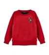 Monnalisa Sweatshirt With Teddy Bear In Red
