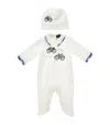 Monnalisa Embroidered Car All-in-one And Hat Set In Yellow