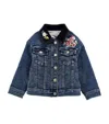 Monnalisa Embroidered Denim Jacket In Multi