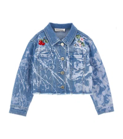 MONNALISA EMBROIDERED DENIM JACKET