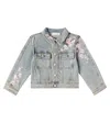 Monnalisa Long-sleeved Denim Coat In Grey