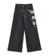 Monnalisa Sequin-embellished Straight-leg Jeans In Black