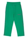 Monnalisa Embroidered-logo Cotton-blend Trousers In Green