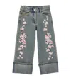 Monnalisa Floral-embroidered Jeans